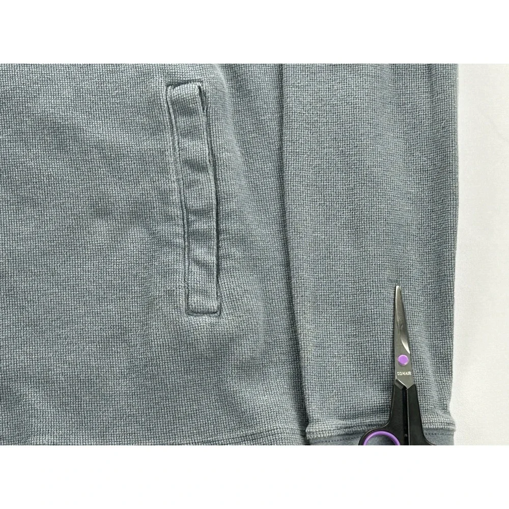 Carhartt K346 Men's M Blue Quarter Zip Thermal Waffle Knit Pullover Cotton